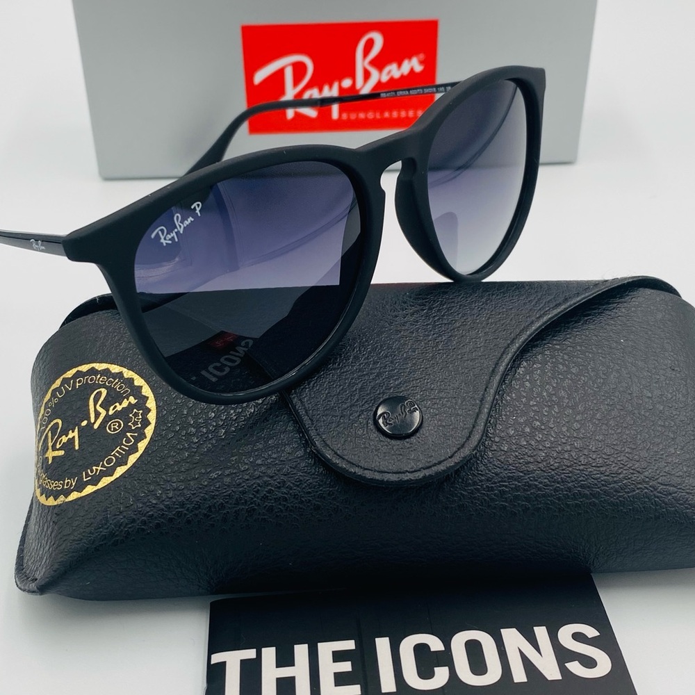 Ray-Ban Aviator Polarized Sunglasses RB4171 54mm Black w/ Gradient Grey Lens